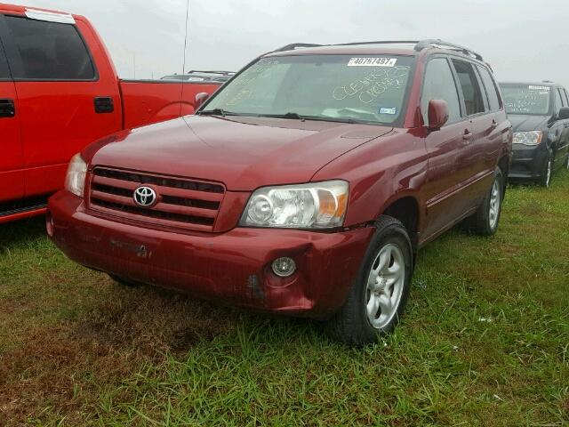 JTEGD21A170160268 - 2007 TOYOTA HIGHLANDER RED photo 2