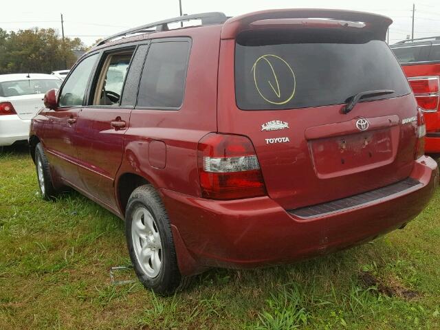 JTEGD21A170160268 - 2007 TOYOTA HIGHLANDER RED photo 3