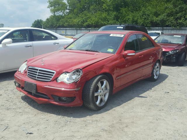 WDBRF52H97F935674 - 2007 MERCEDES-BENZ C 230 RED photo 2