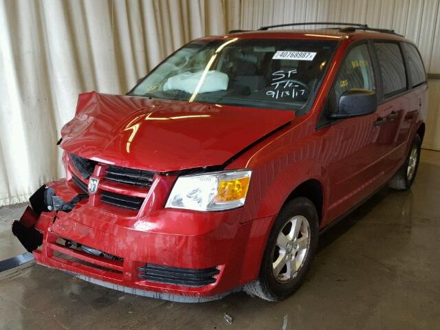 1D8HN44H08B110320 - 2008 DODGE GRAND CARA RED photo 2