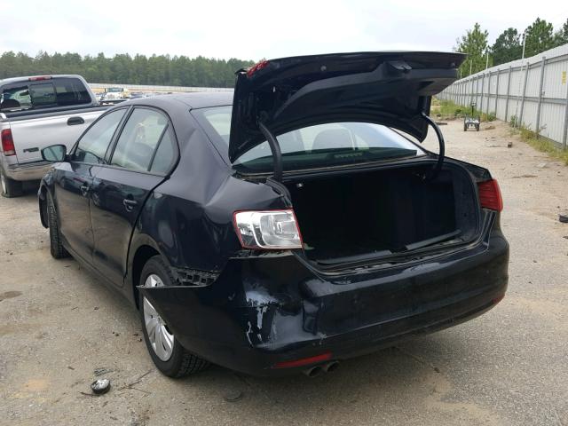 3VW2K7AJ4CM384320 - 2012 VOLKSWAGEN JETTA BASE Սև լուսանկար 3