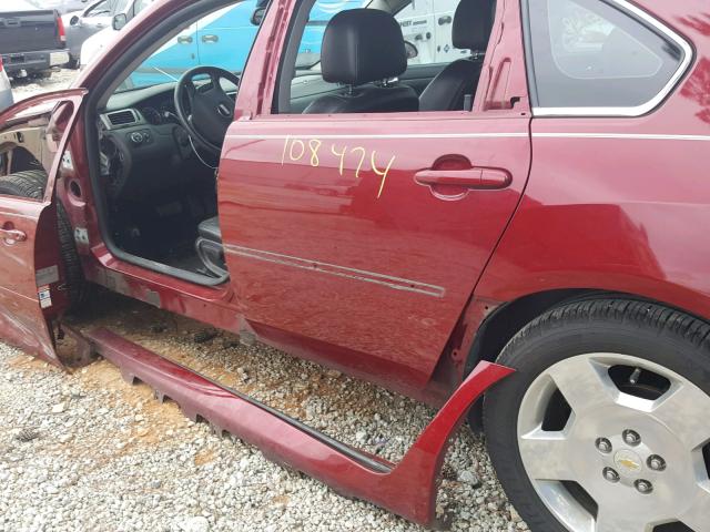 2G1WD58CX81345863 - 2008 CHEVROLET IMPALA SUP 红色 照片 9