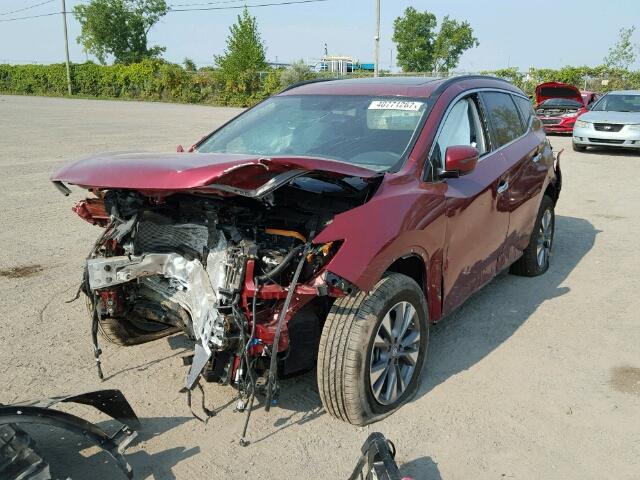 5N1AZ2MH3GN122513 - 2016 NISSAN MURANO S RED photo 2