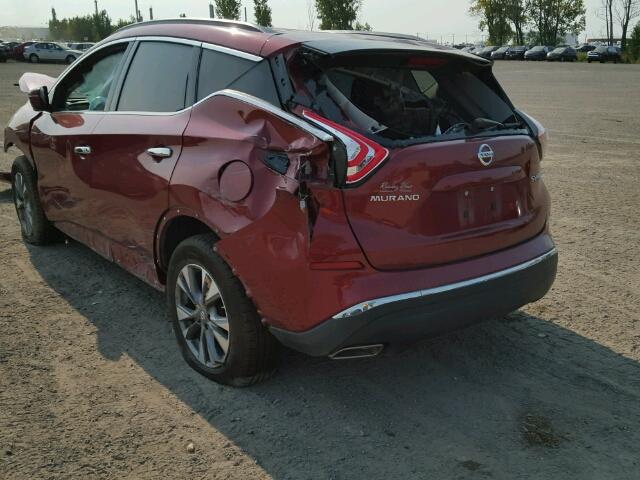 5N1AZ2MH3GN122513 - 2016 NISSAN MURANO S RED photo 3