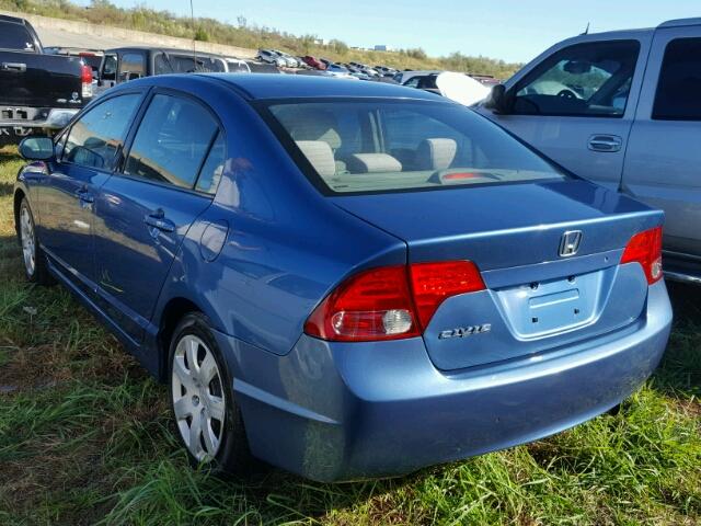 1HGFA16596L048041 - 2006 HONDA CIVIC LX BLUE photo 3