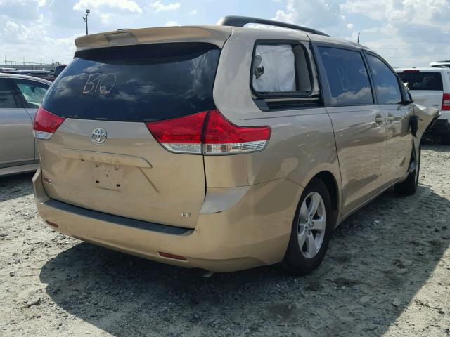 5TDKK3DC3DS320537 - 2013 TOYOTA SIENNA LE GOLD photo 4