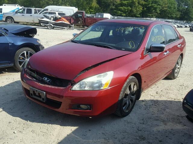 1HGCM66557A024971 - 2007 HONDA ACCORD RED photo 2