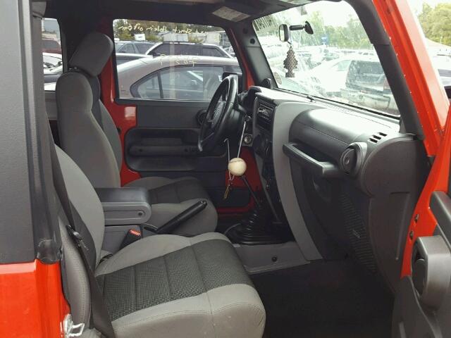 1J4FA24167L186653 - 2007 JEEP WRANGLER X RED photo 5