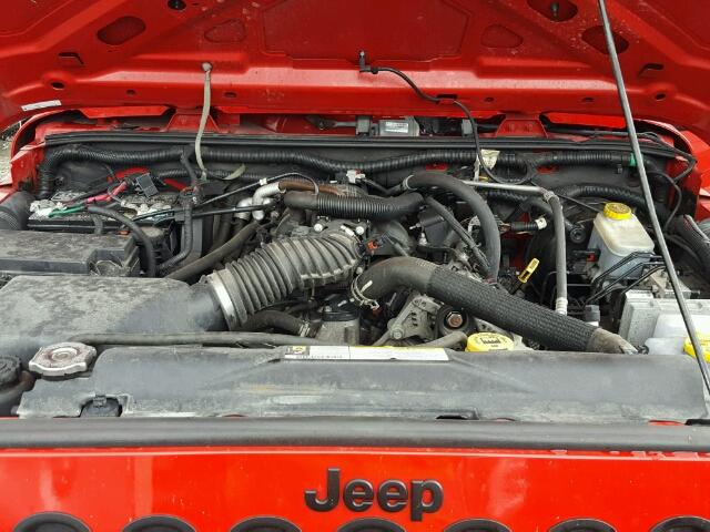 1J4FA24167L186653 - 2007 JEEP WRANGLER X RED photo 7