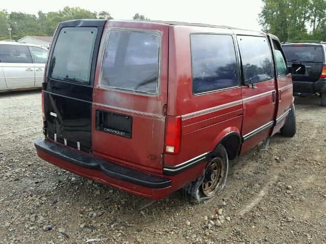 1GNDM19Z0MB128186 - 1991 CHEVROLET ASTRO MAROON photo 4