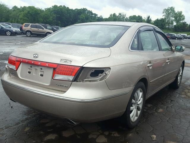 KMHFC46F07A162652 - 2007 HYUNDAI AZERA SE TAN photo 4