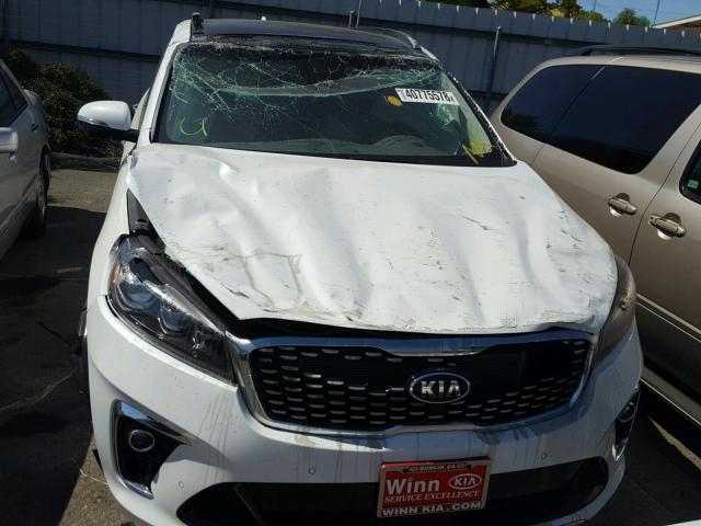 5XYPKDA57KG452101 - 2019 KIA SORENTO SX WHITE photo 9