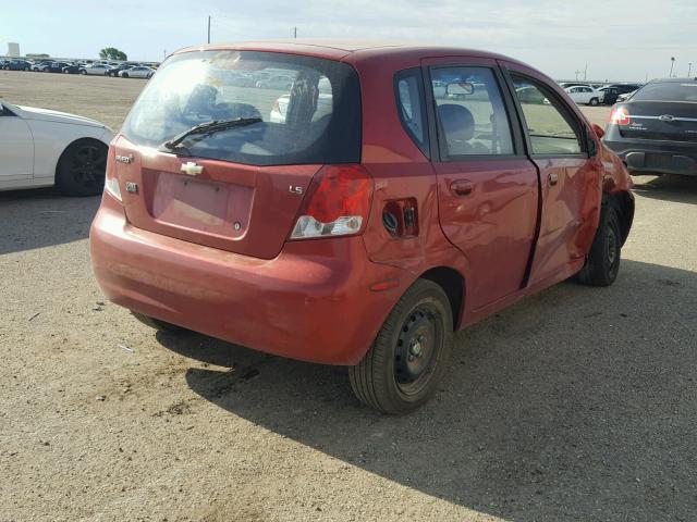 KL1TD66637B795762 - 2007 CHEVROLET AVEO BASE Qırmızı foto 4