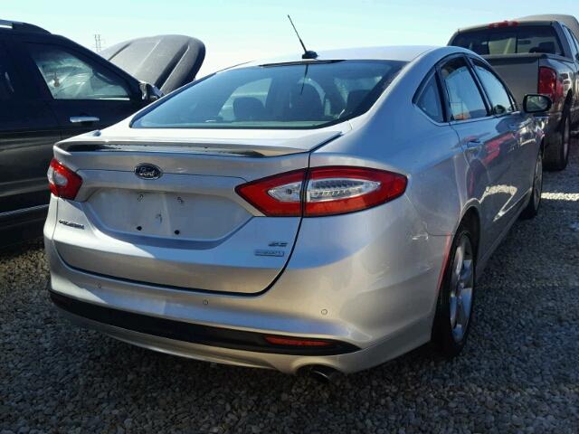 3FA6P0HD4ER313465 - 2014 FORD FUSION SE SILVER photo 4