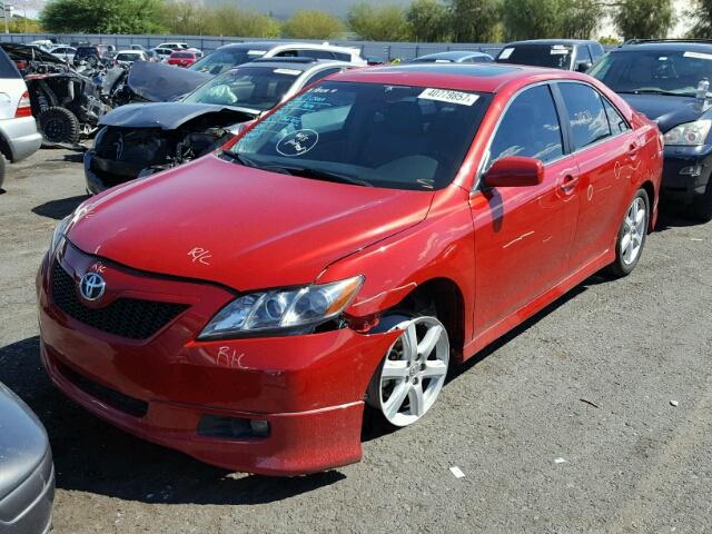 4T1BE46K78U216776 - 2008 TOYOTA CAMRY CE RED photo 2