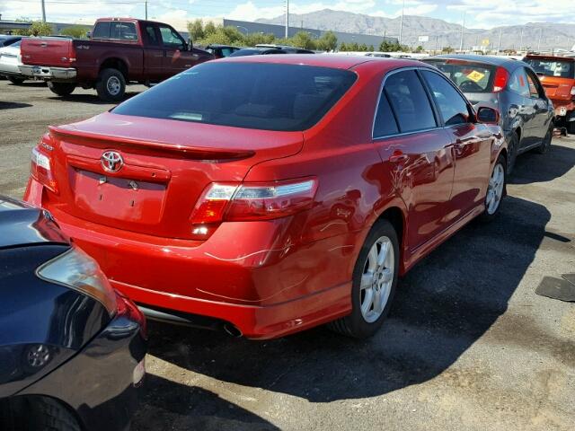 4T1BE46K78U216776 - 2008 TOYOTA CAMRY CE RED photo 4