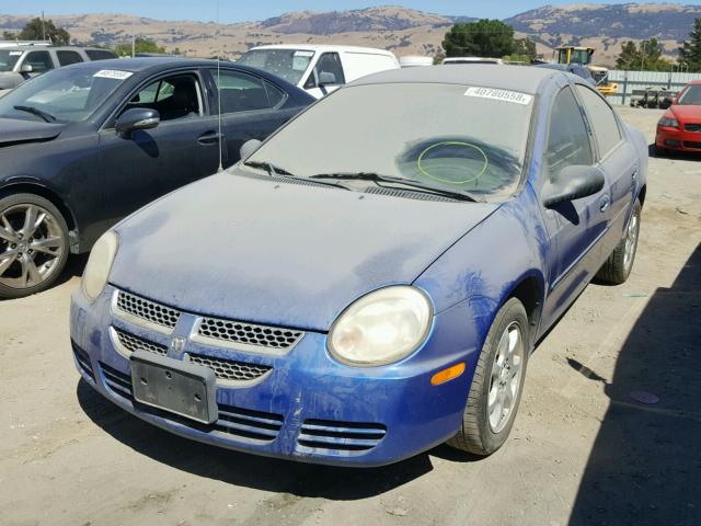 1B3ES56C55D275055 - 2005 DODGE NEON SXT BLUE photo 2