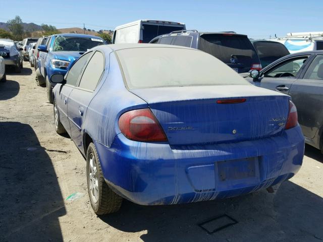 1B3ES56C55D275055 - 2005 DODGE NEON SXT BLUE photo 3