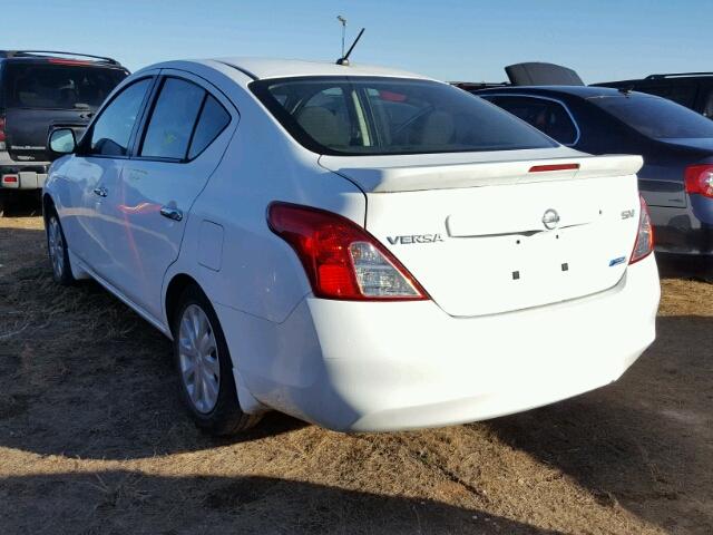 3N1CN7AP0DL877828 - 2013 NISSAN VERSA S WHITE photo 3