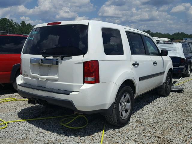 5FNYF3H26AB014030 - 2010 HONDA PILOT LX WHITE photo 4