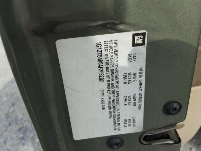 1G1ZT54804F206202 - 2004 CHEVROLET MALIBU LS მწვანე ფოტო 10