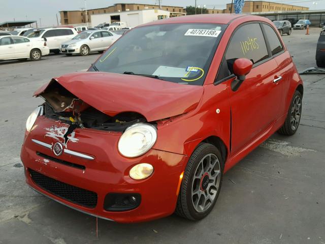 3C3CFFBR9CT127920 - 2012 FIAT 500 SPORT RED photo 2