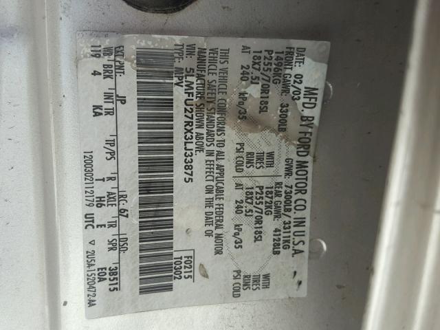 5LMFU27RX3LJ33875 - 2003 LINCOLN NAVIGATOR Złoty zdjęcie 10