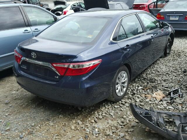 4T4BF1FK7GR549544 - 2016 TOYOTA CAMRY LE BLUE photo 4