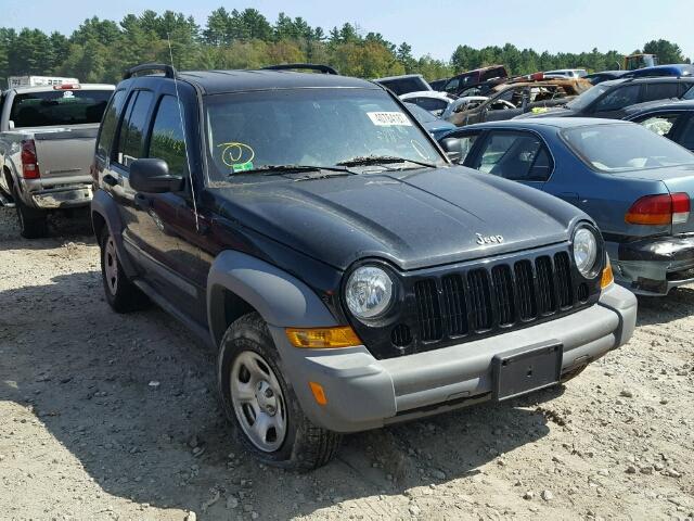 1J4GL48K35W525989 - 2005 JEEP LIBERTY SP BLACK photo 1