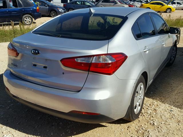 KNAFK4A66F5284788 - 2015 KIA FORTE LX SILVER photo 4