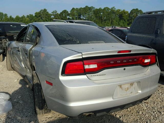 2C3CDXAT6EH349710 - 2014 DODGE CHARGER PO SILVER photo 3