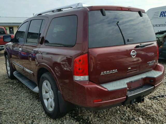 5N1BA0NCXAN608889 - 2010 NISSAN ARMADA SE BURGUNDY photo 3