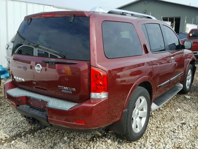 5N1BA0NCXAN608889 - 2010 NISSAN ARMADA SE BURGUNDY photo 4