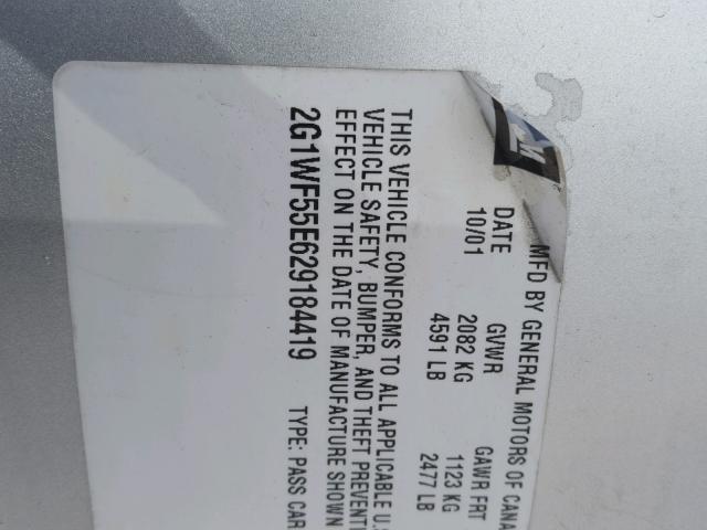 2G1WF52E339388746 - 2003 CHEVROLET IMPALA 灰色 照片 10