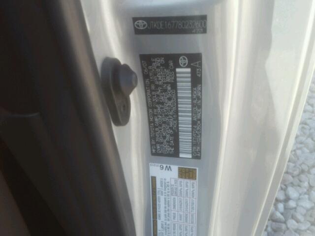 JTKDE167780232600 - 2008 TOYOTA SCION TC 银色 照片 10