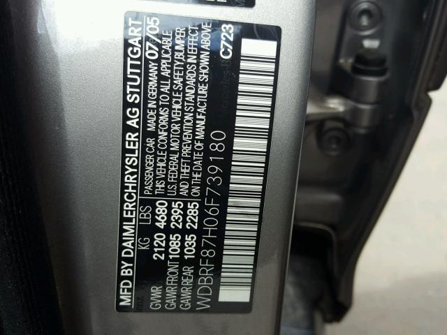 WDBRF87H06F739180 - 2006 MERCEDES-BENZ C 350 4MAT SILVER photo 10