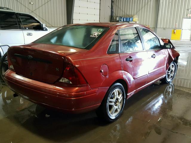 1FAFP34372W340344 - 2002 FORD FOCUS SE RED photo 4