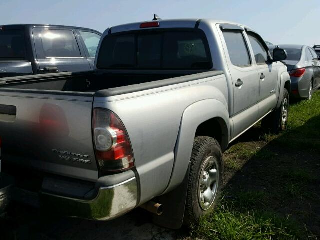 5TFJU4GN0EX052244 - 2014 TOYOTA TACOMA DOU SILVER photo 4