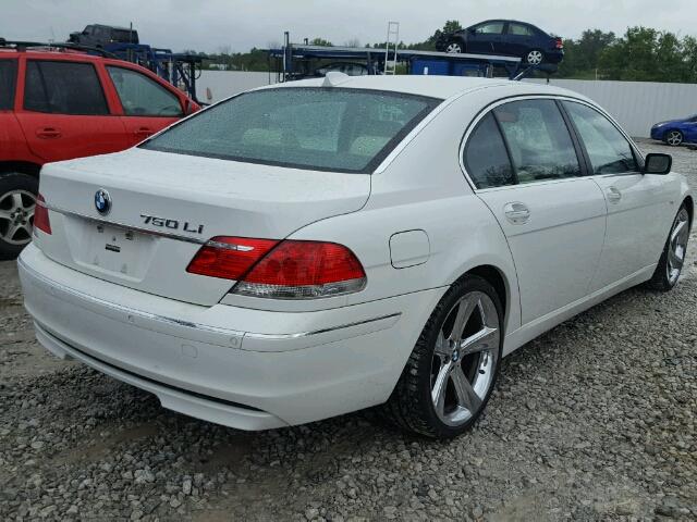 WBAHN83567DT73277 - 2007 BMW 750 WHITE photo 4