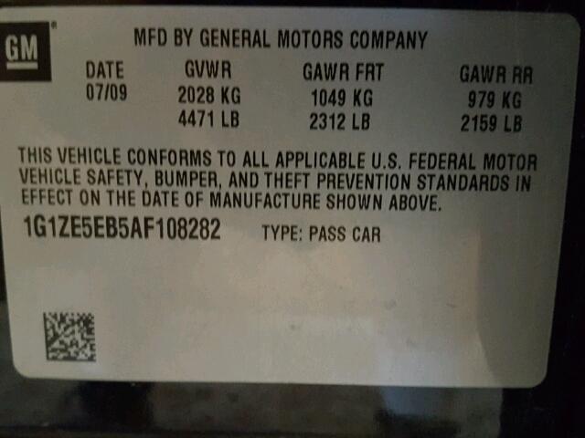 1G1ZE5EB5AF108282 - 2010 CHEVROLET MALIBU LTZ 黑色 照片 10