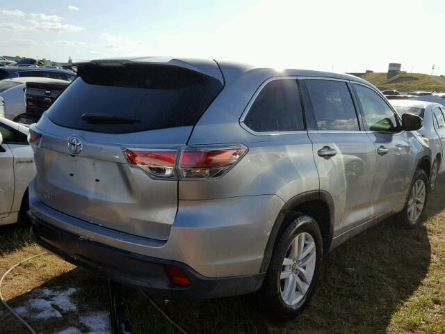 5TDZKRFHXGS166519 - 2016 TOYOTA HIGHLANDER SILVER photo 4