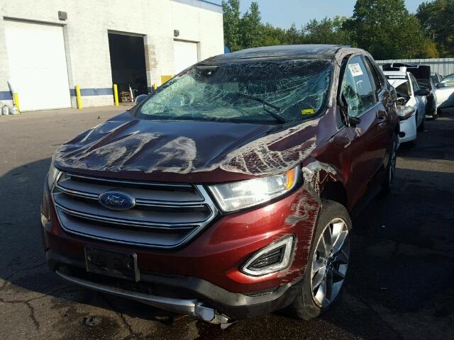 2FMPK4K81GBB11342 - 2016 FORD EDGE TITAN MAROON photo 9