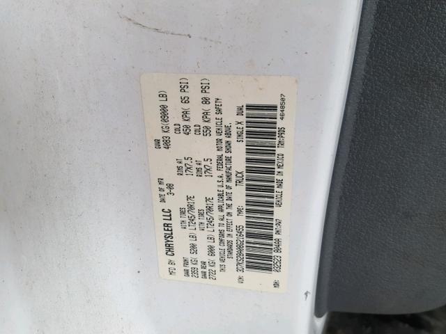 3D7KS28A08G216455 - 2008 DODGE RAM 2500 S WHITE photo 10