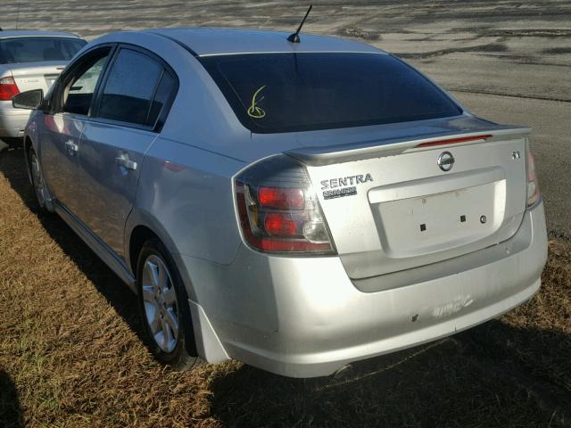 3N1AB6AP0BL666183 - 2011 NISSAN SENTRA SILVER photo 3