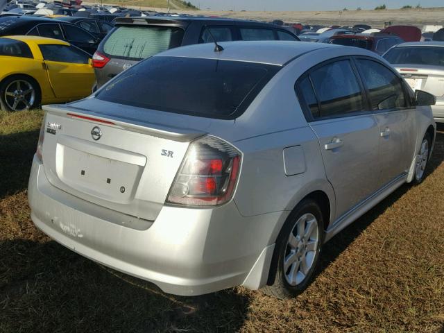 3N1AB6AP0BL666183 - 2011 NISSAN SENTRA SILVER photo 4