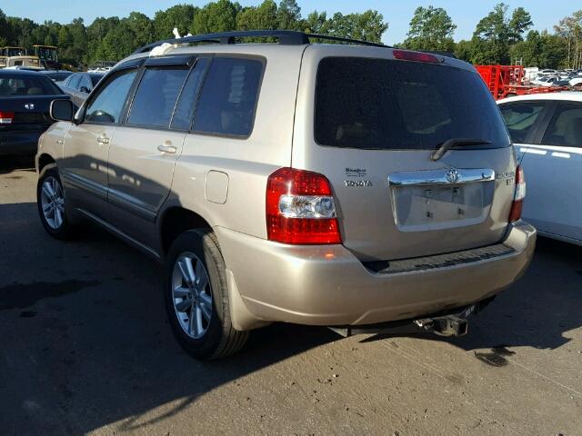 JTEDW21A260014117 - 2006 TOYOTA HIGHLANDER BEIGE photo 3