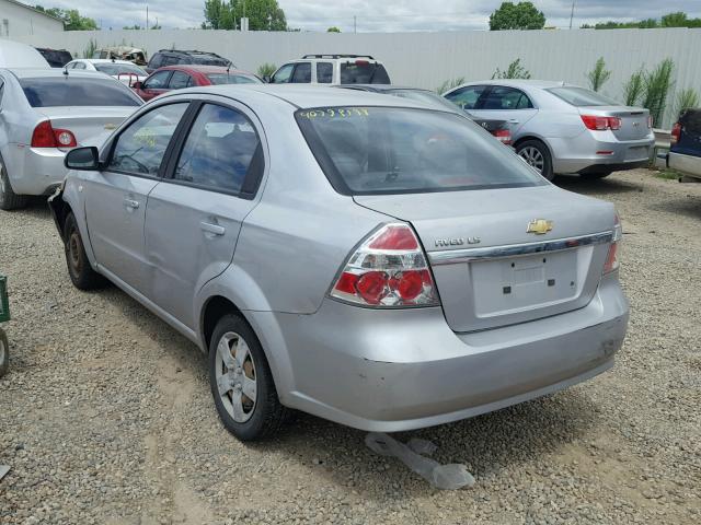 KL1TD56627B114288 - 2007 CHEVROLET AVEO BASE Күміс фото 3