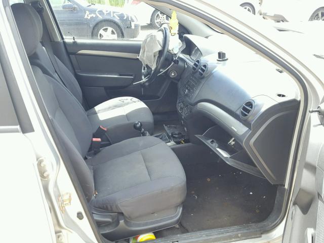 KL1TD56627B114288 - 2007 CHEVROLET AVEO BASE Күміс фото 5