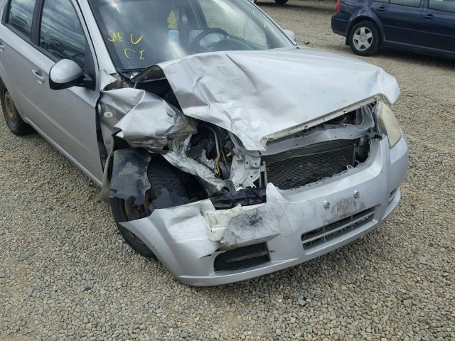 KL1TD56627B114288 - 2007 CHEVROLET AVEO BASE Күміс фото 9