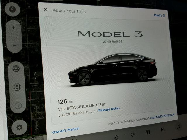 5YJ3E1EA1JF033811 - 2018 TESLA MODEL 3 შავი ფოტო 8
